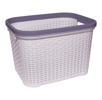 Кошик для білизни під ротанг 35 л пудровий