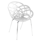 Крісло Papatya Flora-ML матове біле сидіння, ніжки хром