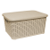 Корзина под ротанг с крышкой 10 л кремовая