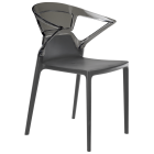 Кресло Papatya Ego-K антрацит сиденье, верх прозрачно-дымчатый