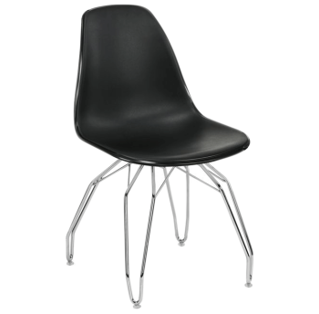 Стілець Tilia Eos-M ніжки металеві хромовані чорний - чорний