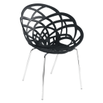 Кресло Papatya Flora-ML матовое черное сиденье, ножки хром