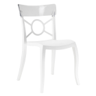 Стілець Papatya Opera-S сидіння біле, верх прозоро-чистий