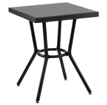 Стіл Tilia Kobe 70x70 см стільниця зі скла чорний - чорний
