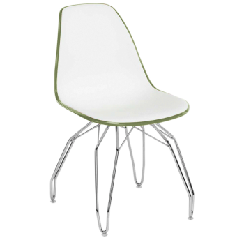 Стілець Tilia Eos-M ніжки металеві хромовані хакі - біла слонова кістка