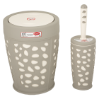 Набір для ванної кімнати Planet Stone 2 предмета сірий-крем