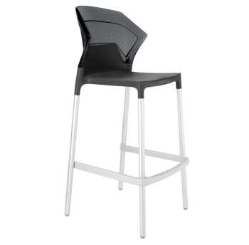 Барний стілець Papatya Ego-S антрацит сидіння, верх прозоро-димчастий