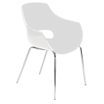Кресло Papatya Opal матовое белое, база хром