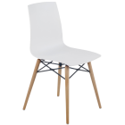 Стілець Papatya X-Treme Wox Pro білий, ніжки бук