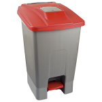 Бак для мусора с педалью Planet 100 л серо-красный