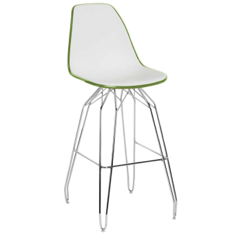 Стілець барний Tilia Eos-M ніжки металеві хромовані хакі - біла слонова кістка