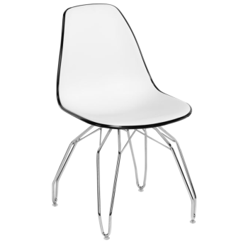 Стілець Tilia Eos-M ніжки металеві хромовані чорний - біла слонова кістка