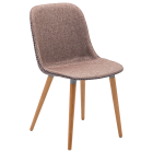 Стілець Tilia Shell-N Pad ніжки букові, сидіння з тканининою pied de poule-02