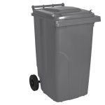Бак для мусора на колесах с ручкой 240 л серый