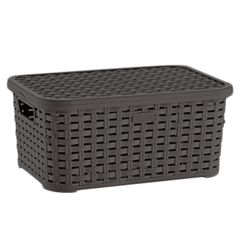 Кошик під ротанг з кришкою 5 л коричневий