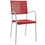 Кресло Papatya Karea красный, база алюминий