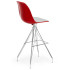 Стул барный Tilia Eos-X ножки металлические хромированные красный - белая слоновая кость