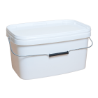 Відро 10 л прямокутне з герметичною кришкою біле низьке