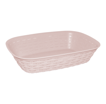 Хлібний кошик під ротанг пудровий