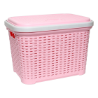 Кошик для білизни під ротанг 20 л рожевий
