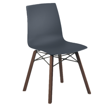 Стілець Papatya X-Treme S Wox Iroko матовий антрацит, ніжки дерево iroko