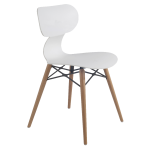 Стілець Papatya Yugo-S Wox білий, ніжки бук натуральний лак