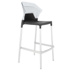 Барний стілець Papatya Ego-S антрацит сидіння, верх прозоро-чистий