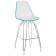 Стілець барний Tilia Eos-M ніжки металеві хромовані бірюзовий - біла слонова кістка