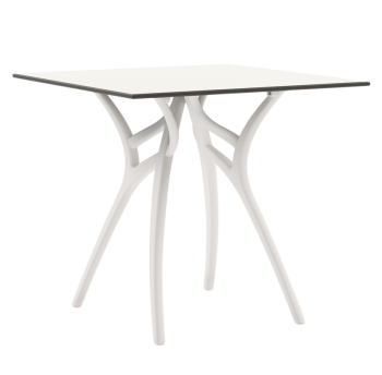 Стіл Tilia Ivy-L 69 х 69 см стільниця біла ніжки біла слонова кістка