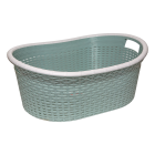 Кошик для білизни овальний під ротанг 25 л зелений