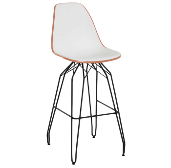 Стілець барний Tilia Eos-M ніжки металеві фарбовані світло-коричневий - біла слонова кістка