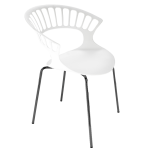 Кресло Papatya Tiara белый, антрацит база катафорез