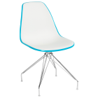 Стілець Tilia Eos-X ніжки металеві хромовані бірюзовий - біла слонова кістка