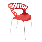 Кресло Papatya Tiara красный, база хром