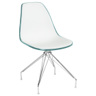 Стул Tilia Eos-X ножки металлические хромированные зеленая нефть - белая слоновая кость