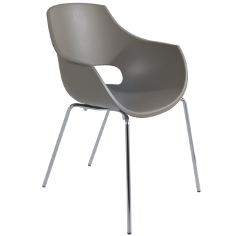 Крісло Papatya Opal-ML PRO сіро-коричневий, ніжки хром