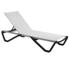 Шезлонг Papatya Wave антрацит 22, сітка біла 5001