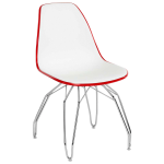 Стілець Tilia Eos-M ніжки металеві хромовані червоний - біла слонова кістка