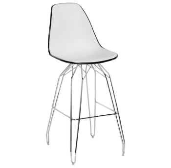 Стілець барний Tilia Eos-M ніжки металеві хромовані чорний - біла слонова кістка
