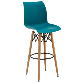 Стілець барний Tilia Laser-V ніжки букові зелена нафта