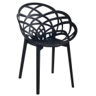 Крісло Papatya Flora матово-чорне сидіння, ніжки матові чорні