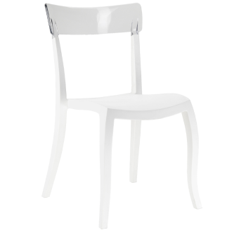 Стул Papatya Hera-S белое сиденье, верх прозрачно-чистый