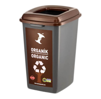 Бак для сортировки мусора 50 л Planet "Органика" антрацитовый-коричневый