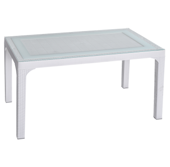 Стіл під ротанг Irak Plastik 80x140 білий