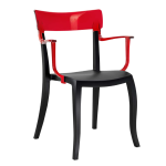 Кресло Papatya Hera-K черное сиденье, верх прозрачно-красный