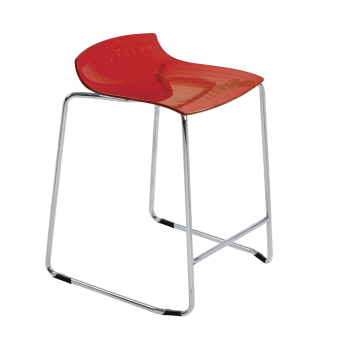 Стілець барний Papatya X-Treme Sled прозоро-червоний