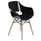 Кресло Papatya Opal-Wox черное, рама натуральный бук