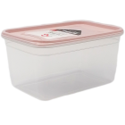 Контейнер Flexy Box прямокутний 1,3 л прозорий кришка пудрова Irak Plastik