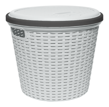 Кошик для білизни під ротанг 13 л білий