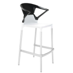 Барное кресло Papatya Ego-K белое сиденье, верх черный